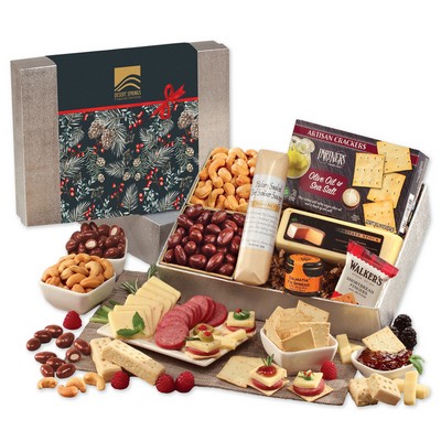 Shelf Stable Snacking Smorgasbord with Pine Boughs & Berries Sleeve