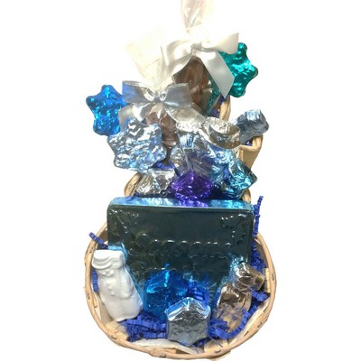 Small Snowman Shaped Wooden Gift Basket